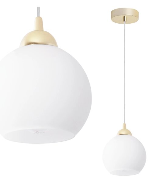 Závěsné svítidlo Eliza, 1x bílé skleněné stínítko, g