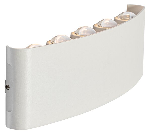 Venkovní nástěnné svítidlo bílé vč. LED 10-světlo IP54 - Silly