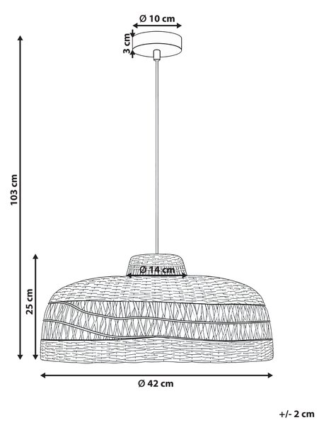 Závěsná lampa CUVO Proutí Přírodní