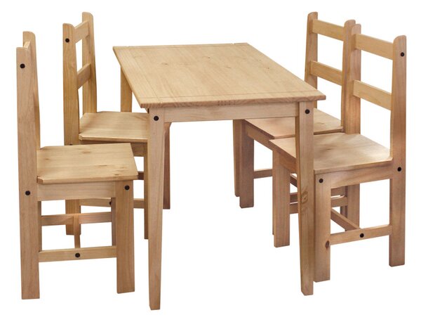 Masivní jídelní stůl 100x80 + 4 židle CORONA