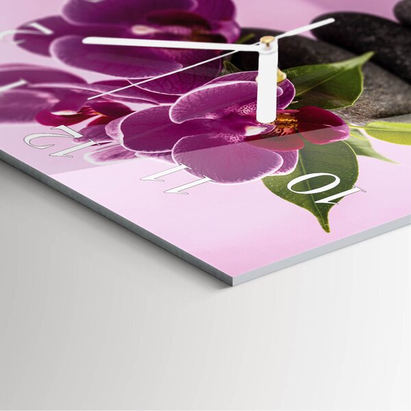 Skleněné hodiny Orchidej zskb-30x30-00085412