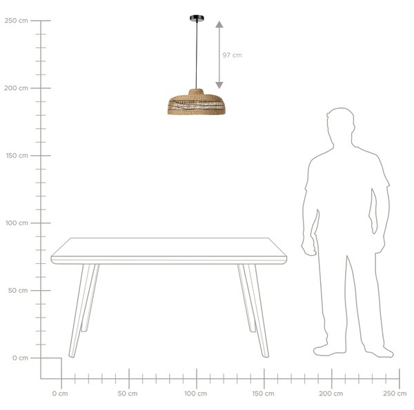 Závěsná lampa CUVO Proutí Přírodní