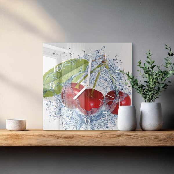 Skleněné hodiny Třešně zskb-30x30-00087759