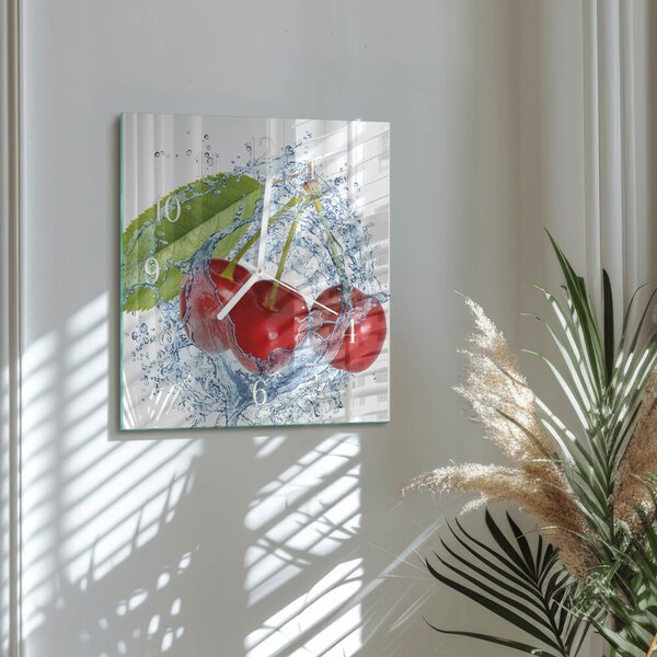 Skleněné hodiny Třešně zskb-30x30-00087759