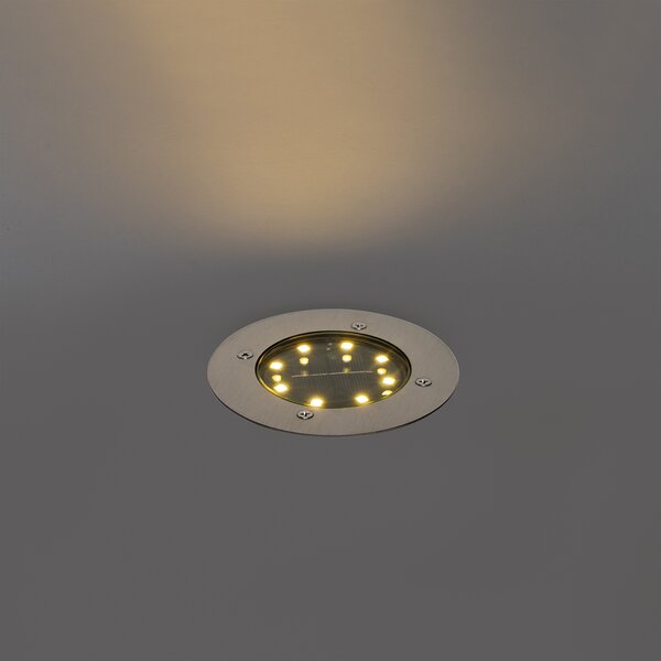 Moderní bodové světlo do země ocel vč. LED IP65 solární - Terry