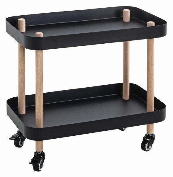 SERVÍROVACÍ VOZÍK, přírodní barvy, černá, barvy buku, 50/30/47 cm - Barové vozíky, Online Only