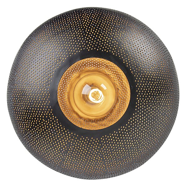 Chytré stropní svítidlo černé a zlaté 40 cm vč. Wifi G95 - Radiance