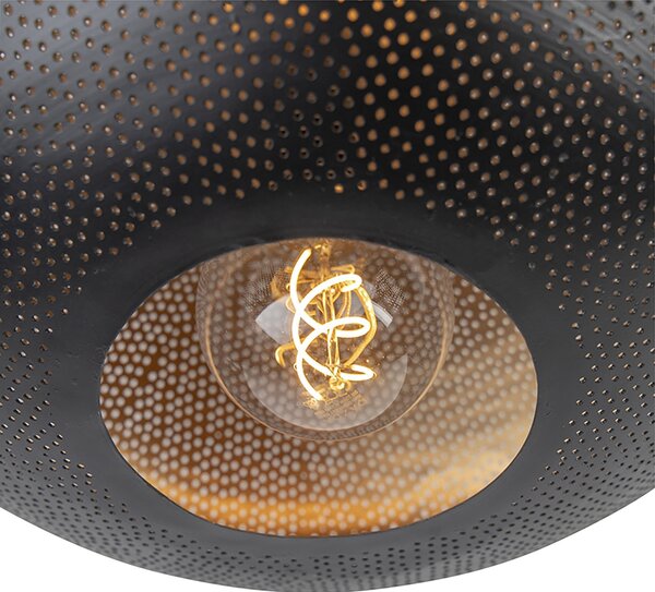 Chytré stropní svítidlo černé a zlaté 40 cm vč. Wifi G95 - Radiance