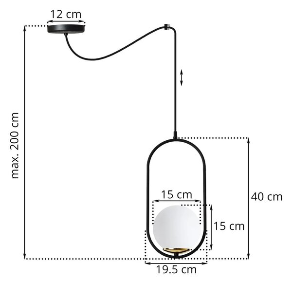 Závěsné svítidlo Florence Spider, 1x bílé skleněné stínítko, b/g, U