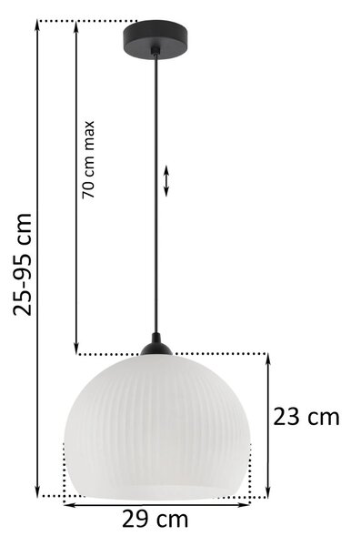 Závěsné svítidlo Riffle 5, 1x bílé skleněné stínítko, b