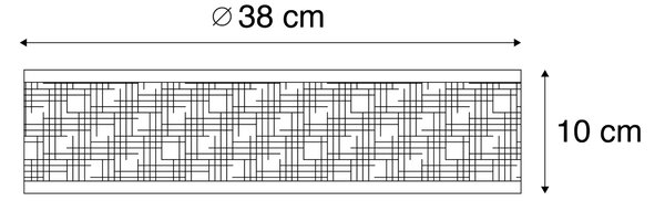 Orientální stropní svítidlo z ratanu 40 cm 3-světlo - Tromma