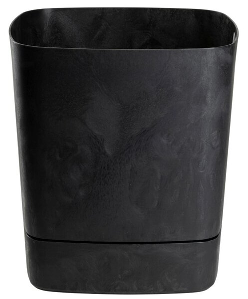PLASTOVÝ KVĚTINÁČ CUBI 34X36,5 CM IMITACE BETONU ČERNÁ