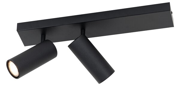 Chytrý stropní reflektor černý 2-světla nastavitelný vč. 2 Wifi GU10 50mm - Renna