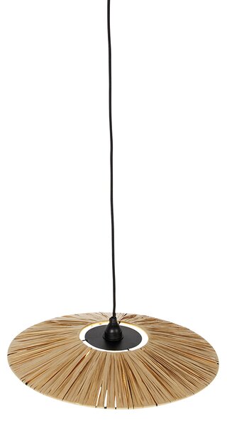 Rustikální závěsné svítidlo černé s lanem 45 cm - Leia