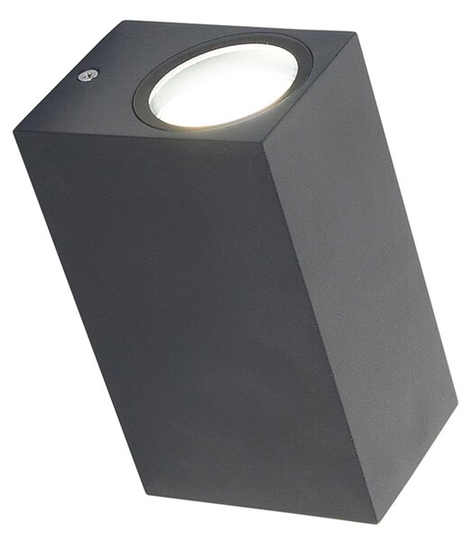 Chytrá nástěnná lampa tmavě šedá IP44 vč. 2 WiFi GU10 - Baleno