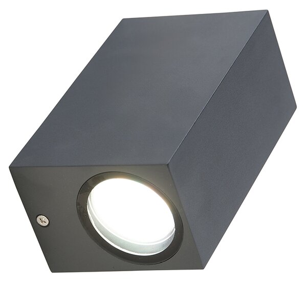 Chytrá nástěnná lampa tmavě šedá IP44 vč. 2 WiFi GU10 - Baleno