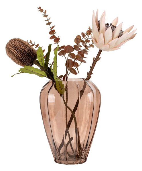 Hnědá skleněná váza (výška 29 cm) – House Nordic