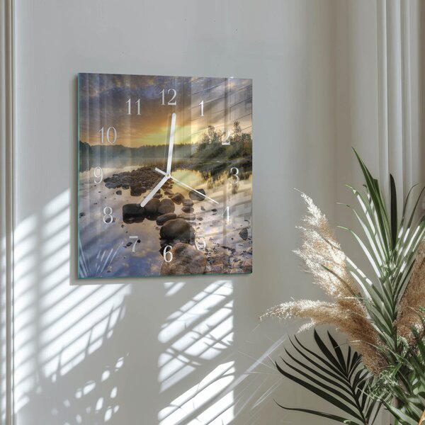Skleněné hodiny Jezero Natura zskb-30x30-00084631