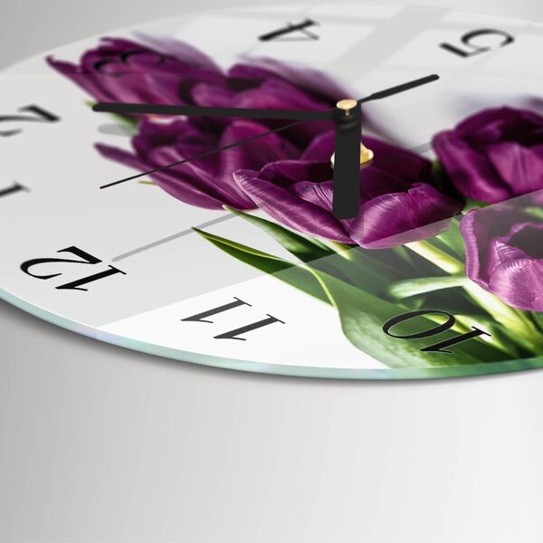 Skleněné nástěnné hodiny Tulipány zsoc-fi30-00178671