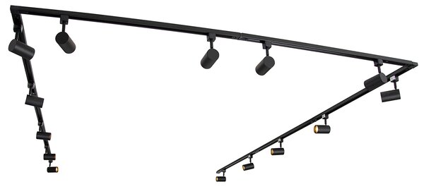 Chytrý 1fázový kolejnicový systém vč. 14 Wifi GU10 černá - Iconic Jeana