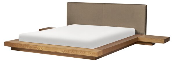 LED postel Buklé ZEN 160 x 200 cm Přírodní jasan