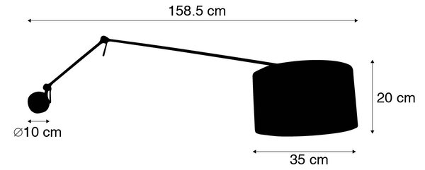 Nástěnné svítidlo černé s zeleným sametovým stínítkem 35 cm nastavitelné - Blitz