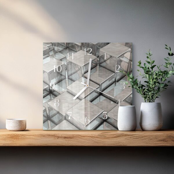 Skleněné hodiny Kostky zskb-30x30-00083718