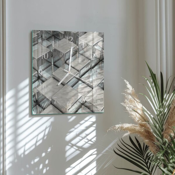 Skleněné hodiny Kostky zskb-30x30-00083718