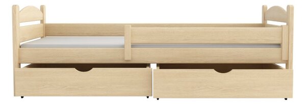 Dětská postel z masivu borovice ELENA se šuplíky - 200x90 cm - PŘÍRODNÍ BOROVICE