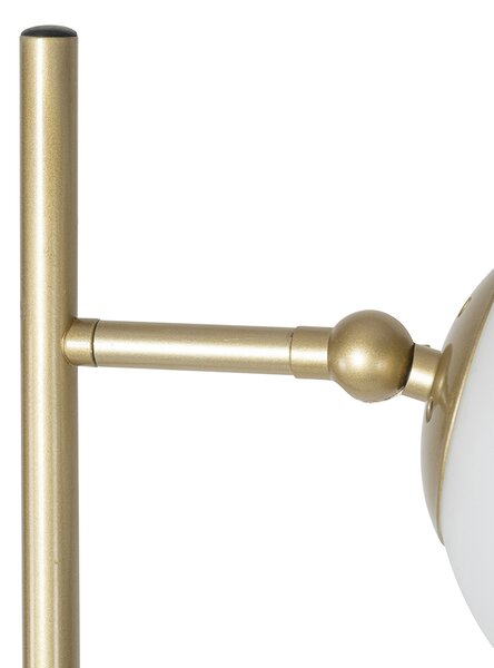Chytrá stojací lampa zlatá s mléčným sklem vč. 2 Wifi P45 - Pallon