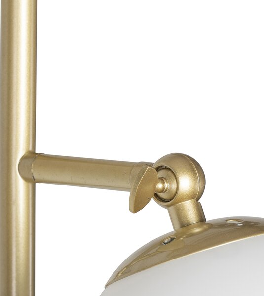 Chytrá stojací lampa zlatá s mléčným sklem vč. 2 Wifi P45 - Pallon