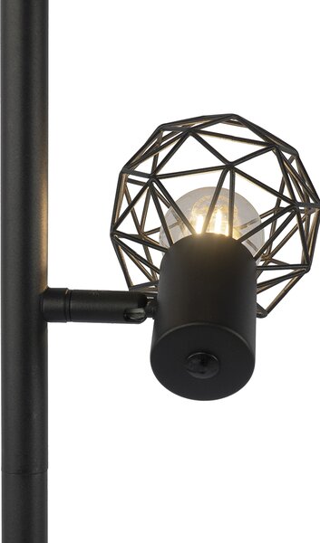 Chytrá stojací lampa černá nastavitelná včetně 3 WiFi P45 - Mesh