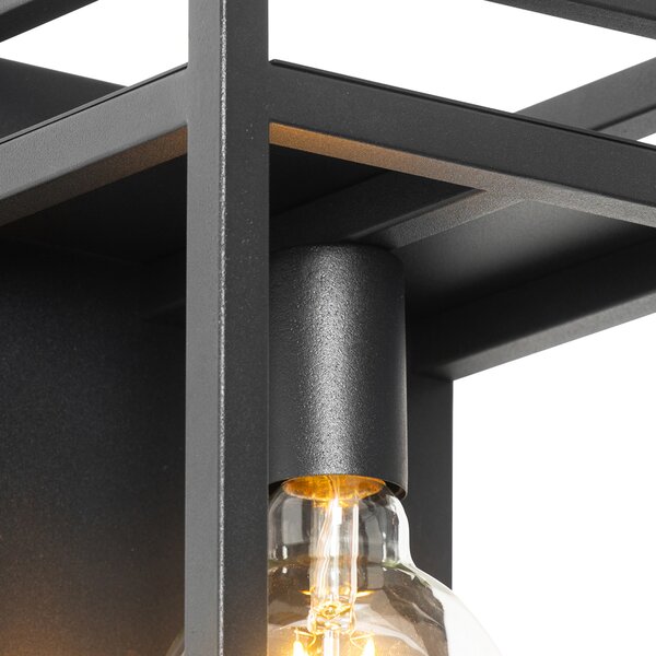 Chytrá nástěnná lampa černá s policí vč. Wifi G95 - Cage Rack