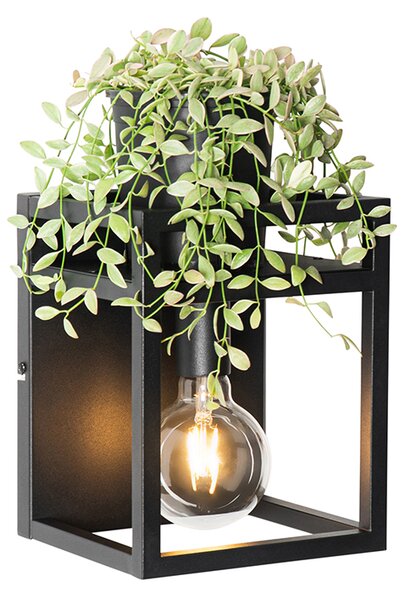 Chytrá nástěnná lampa černá s policí vč. Wifi G95 - Cage Rack