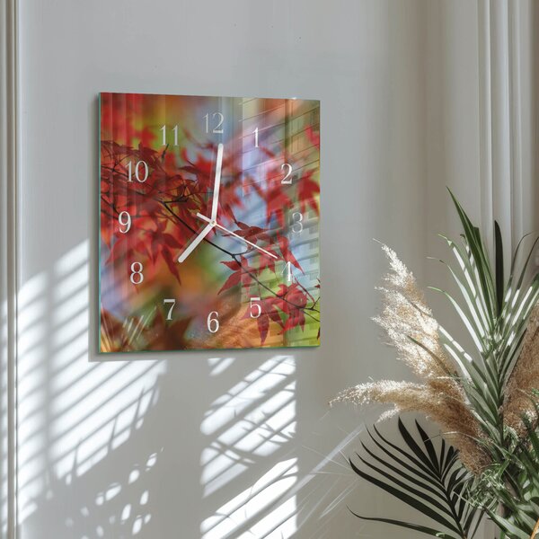 Skleněné hodiny Javorové listy zskb-30x30-00077961