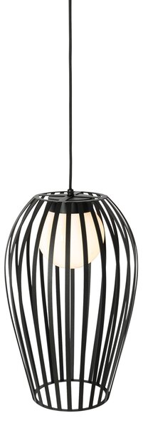 Designové závěsné svítidlo černé s opálem - Angela