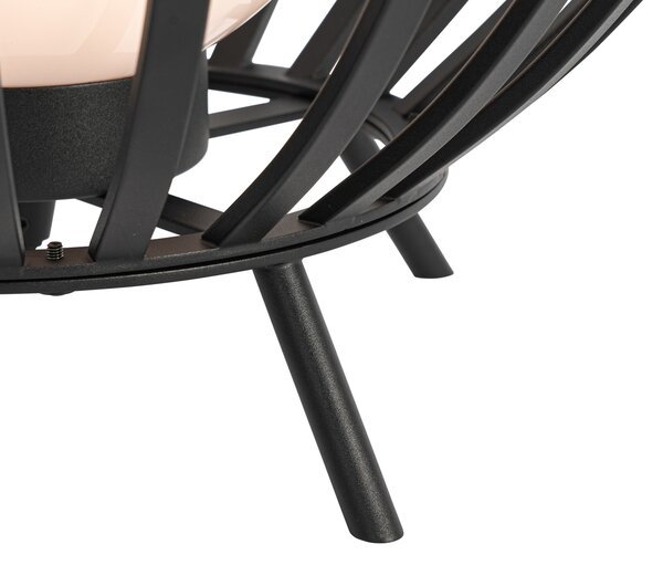 Designová stojací lampa černá s opálem 70 cm - Angela