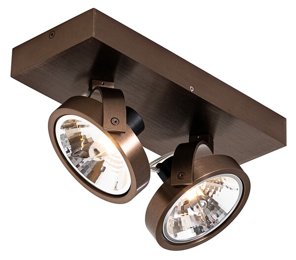 Designové bodové světlo tmavě bronzové 2-světlo otočné a naklápěcí - Go