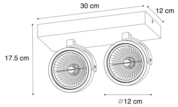 Designové bodové světlo tmavě bronzové 2-světlo otočné a naklápěcí - Go