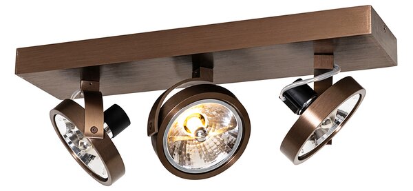 Designové bodové světlo tmavě bronzové 3-světlo otočné a naklápěcí - Go