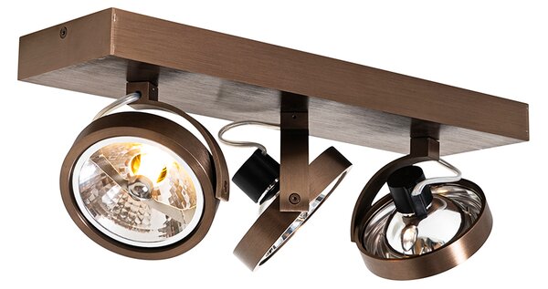 Designové bodové světlo tmavě bronzové 3-světlo otočné a naklápěcí - Go