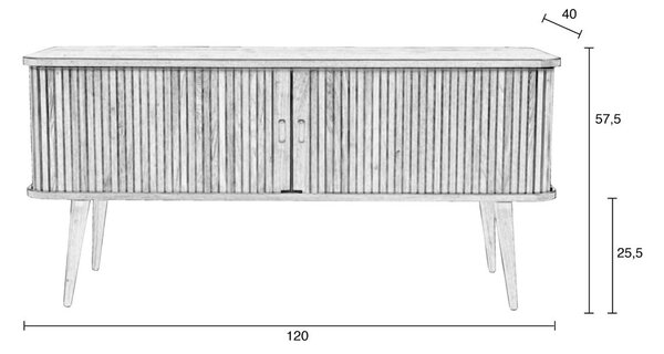 Černá dubová komoda ZUIVER BARBIER 120 x 40 cm