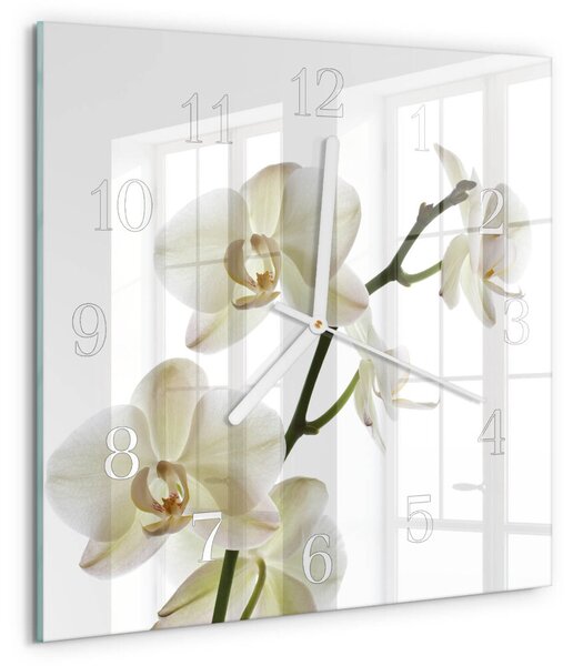 Skleněné hodiny Orchidej zskb-30x30-00083659