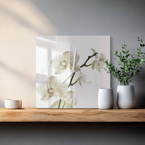 Skleněné hodiny Orchidej zskb-30x30-00083659