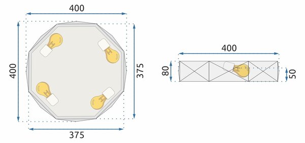 TooLight Stropní svítidlo Diamond APP876-C 40 cm zlaté