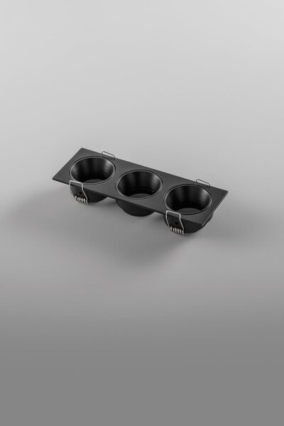 FAN INC-ELEVEN-Q3-NER Vestavné svítidlo Eleven (černé, trojité, hliník) IP20, 162 x 55 x 28 mm - FANEUROPE