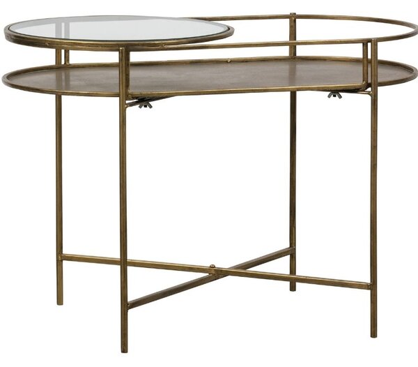 Hoorns Mosazný konferenční stolek Luten 65x37 cm