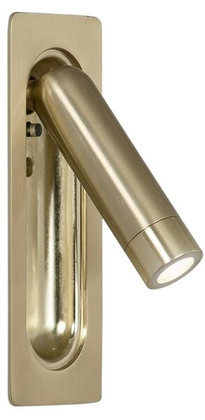 FAN INC-DEFOE-ORO Nástěnné zapuštěné svítidlo LED Defoe, nastavitelné, zlatá, 3 W, 300 lm, 3000 K, 14 x 6,7 x 16,9 cm - FANEUROPE