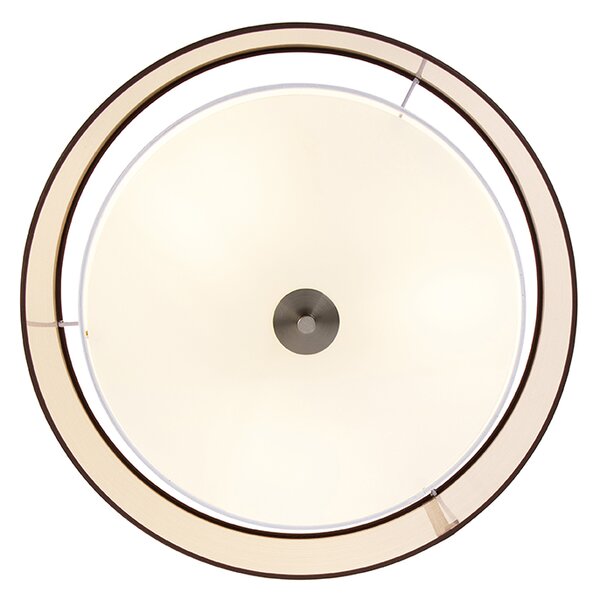 Moderní stropní lampa hnědá a bílá 50 cm 3-světlo - Drum Duo
