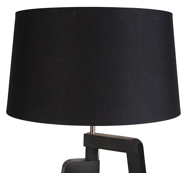 Chytrá stojací lampa s stínítkem černá se zlatem 50 cm vč. Wi-Fi A60 - Puros